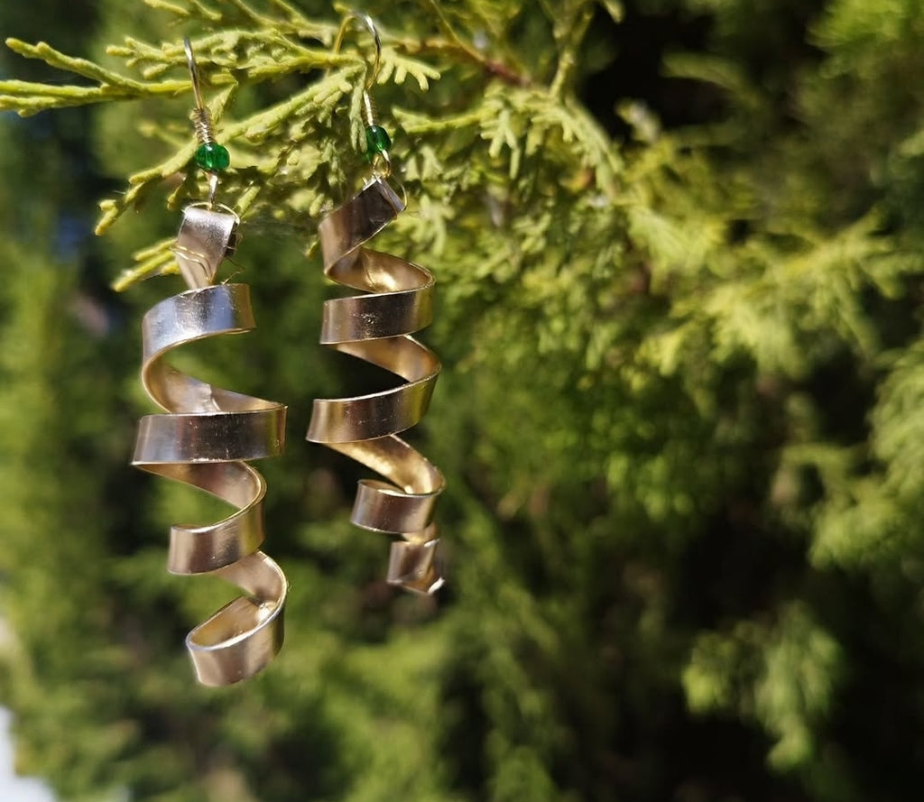 Gold spiral earrings