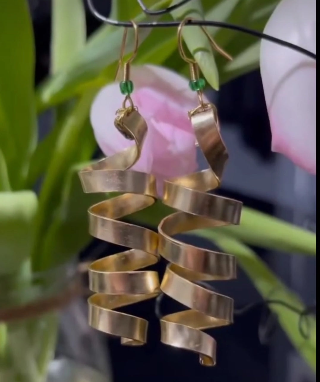 Gold spiral earrings