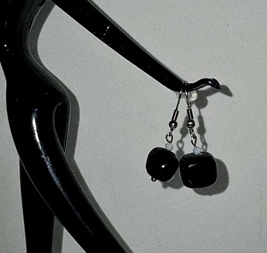 black earrings