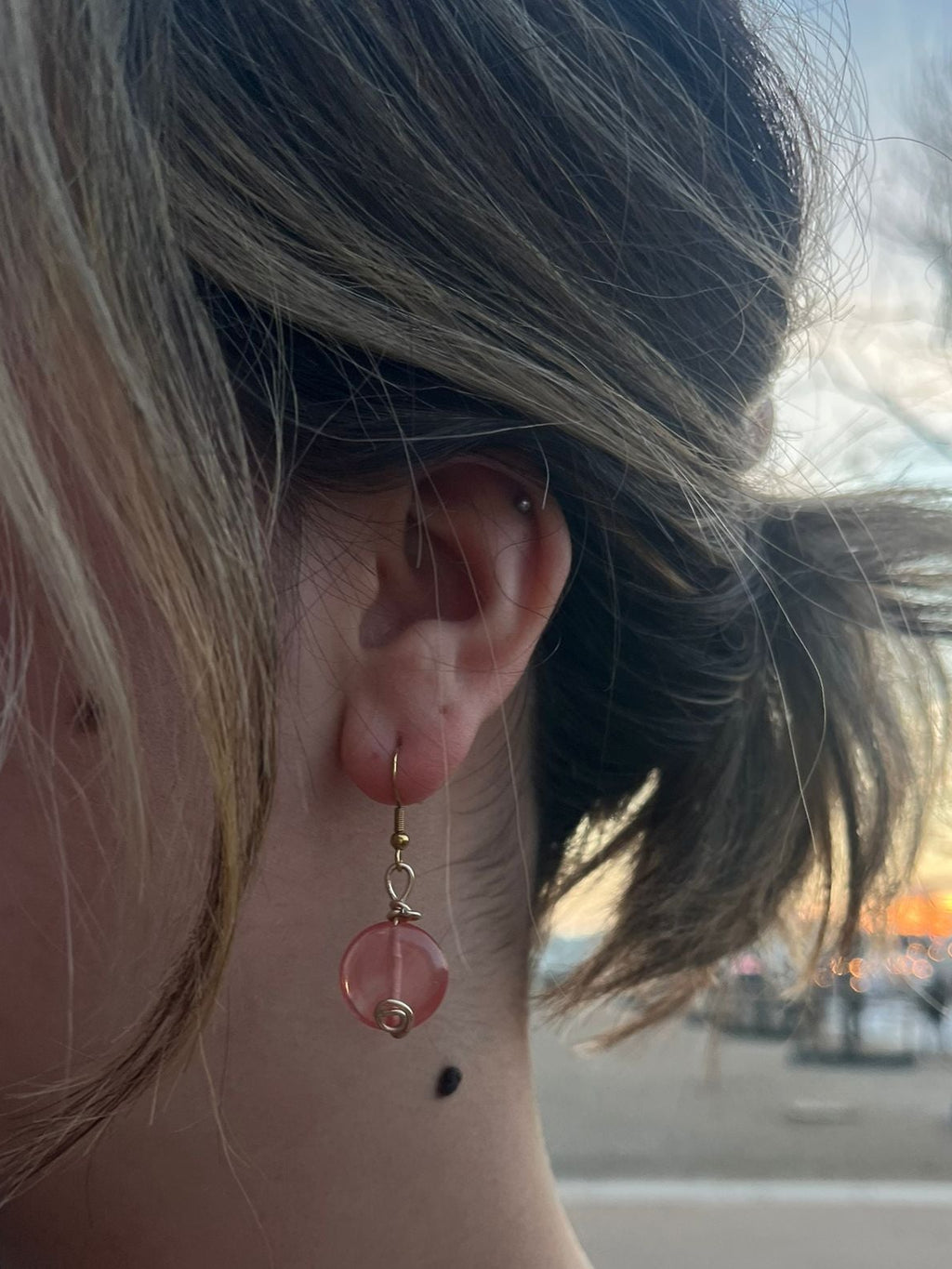 Red small earrings