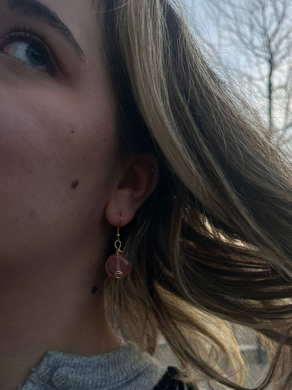 Red small earrings