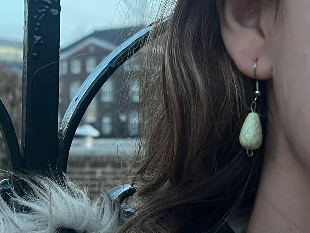 Green small earrings