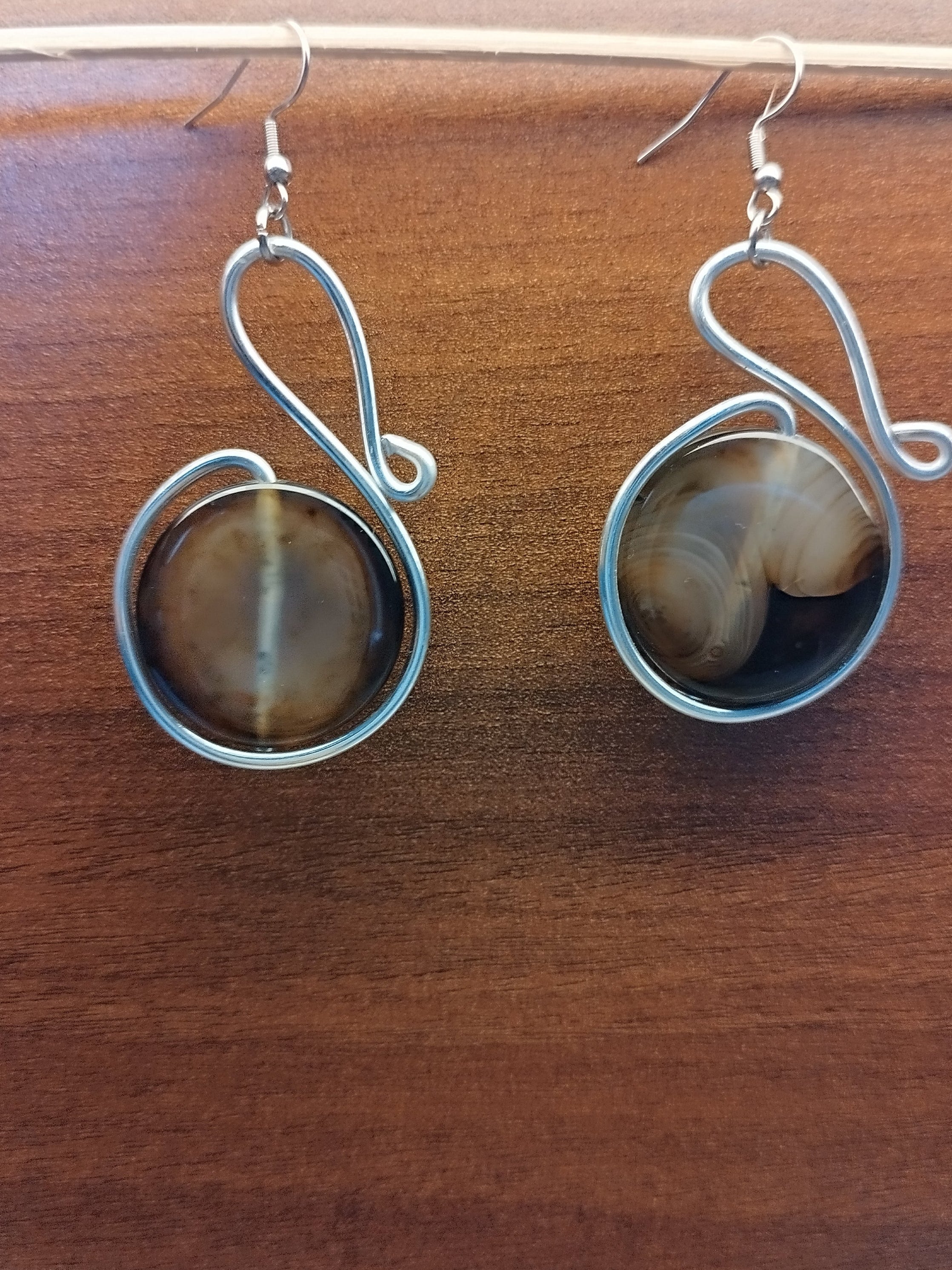 Big brown Agate earrings