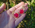 Red nephrite earrings