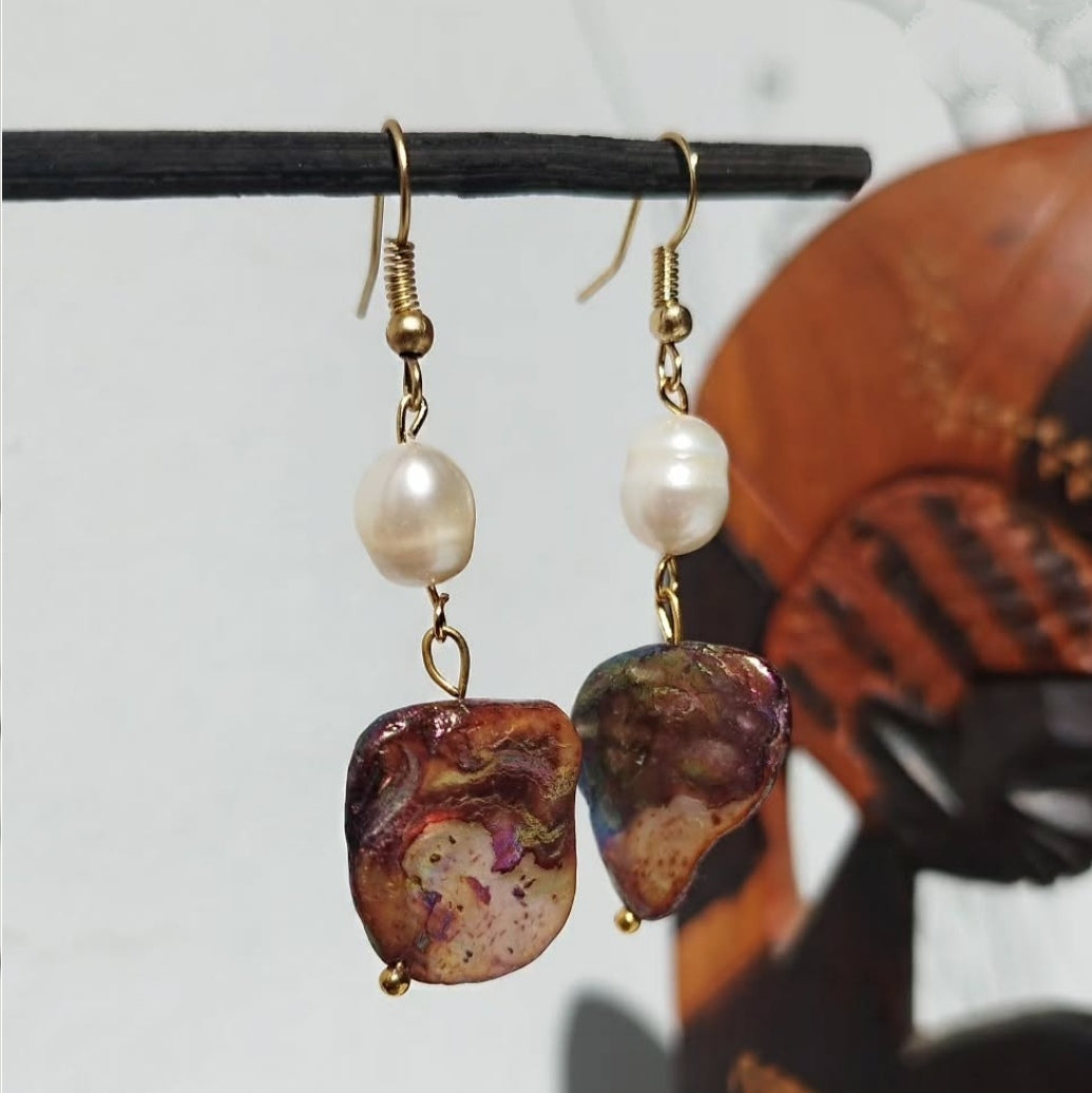 Brown Pearls earings