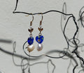 Blue heart earrings
