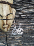 spiral silver earrings
