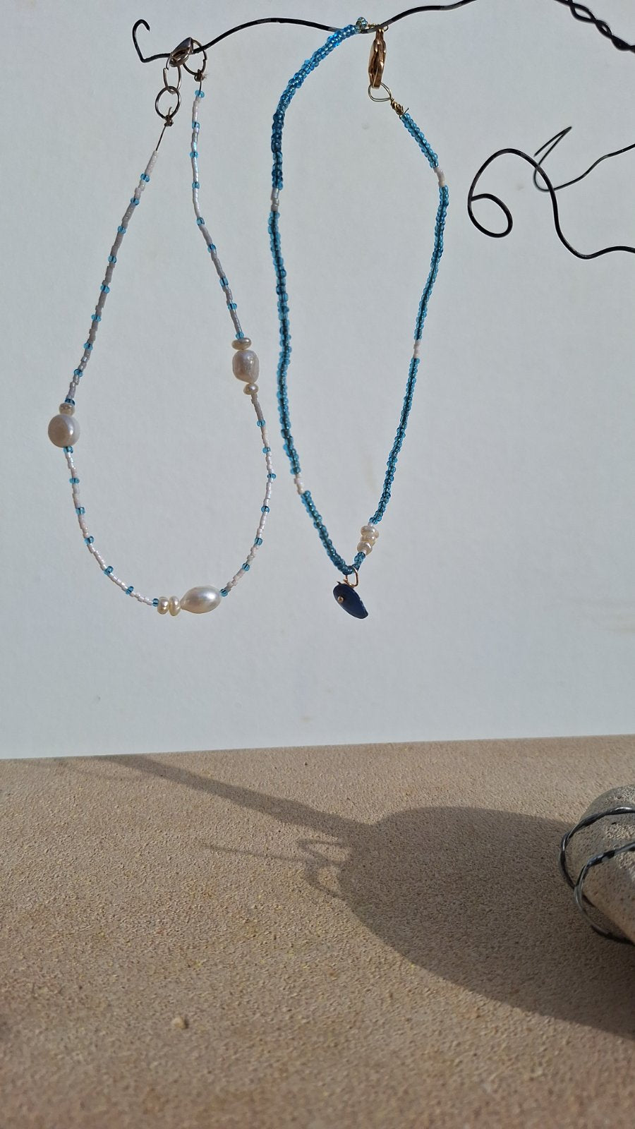Blue beaded necklace