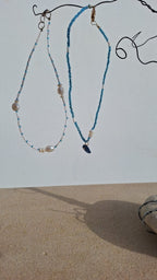 Blue beaded necklace